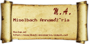 Miselbach Annamária névjegykártya